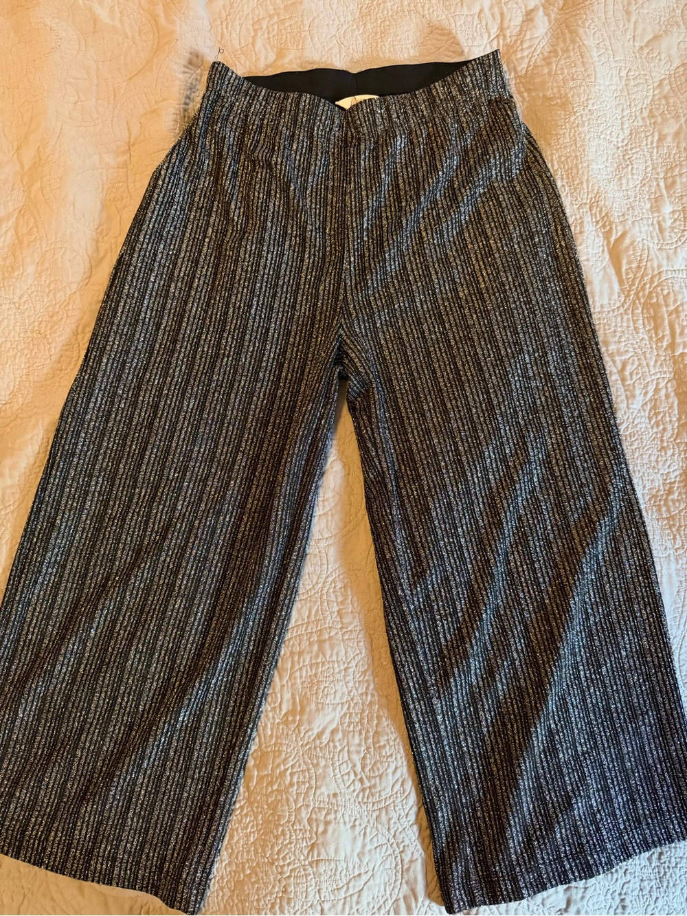 Candie’s y2k Metallic Black Wide-Leg Knit Pants
